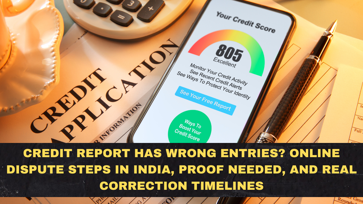 Credit Report Has Wrong Entries? Online Dispute Steps in India, Proof Needed, and Real Correction Timelines