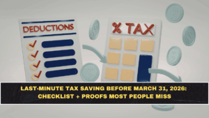 Last-Minute Tax Saving Before March 31, 2026: Checklist + Proofs Most People Miss